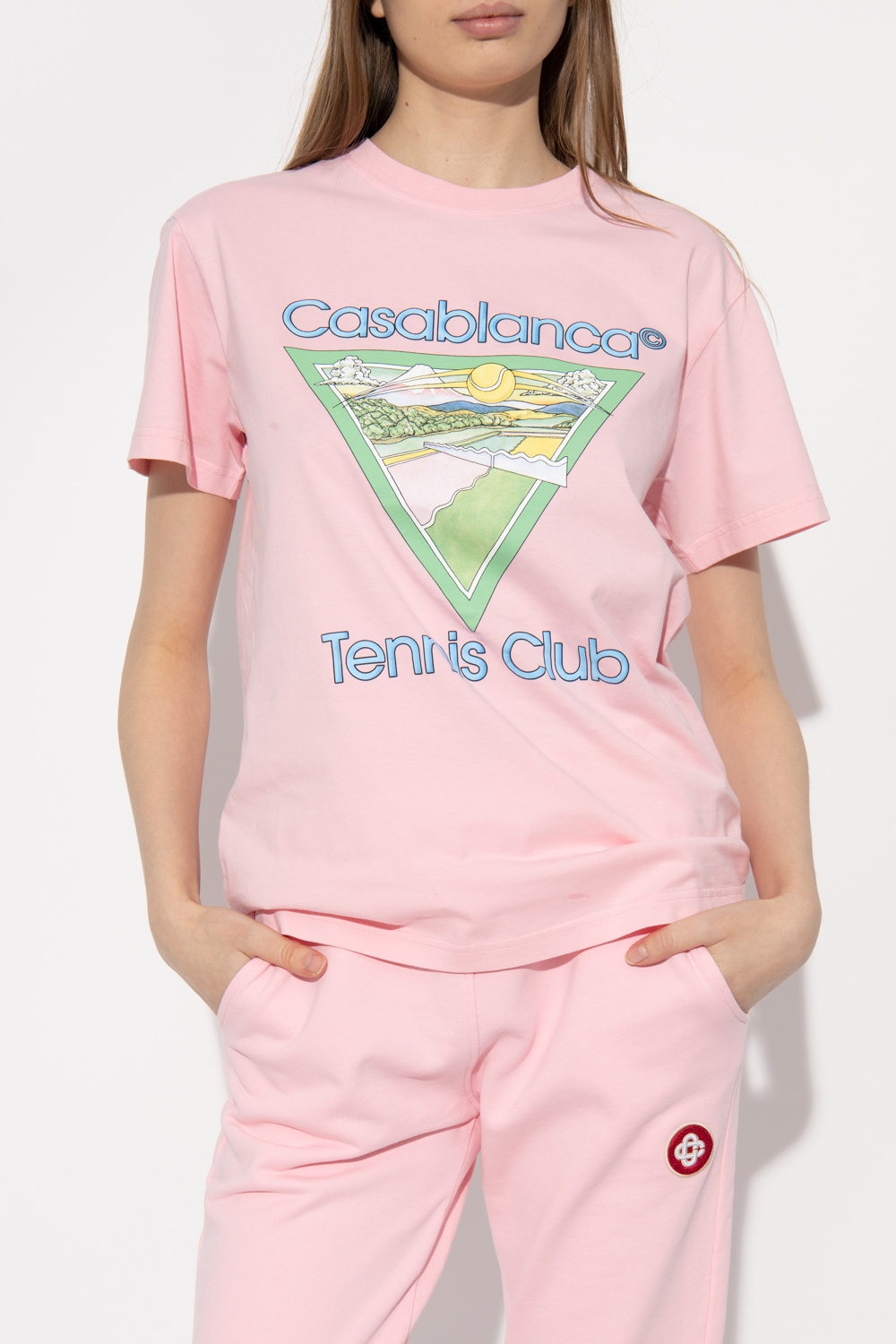 Tシャツ・カットソー CASABLANCA Women Tops WPF25JTS02002 TENNISCLUBICON PINK Buy Casablanca Tennis Club Icon T-Shirt 'Pink' - MS22 JTS